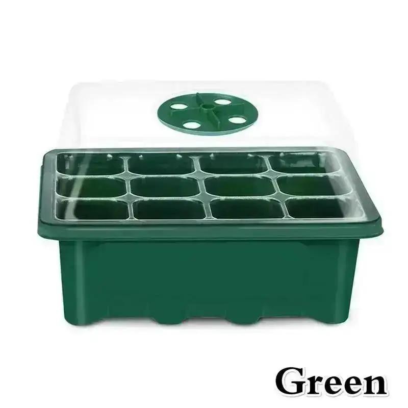 New 12 Hole Seedling Trays Seed Starter Plant Flower Grow Box Tools Propagation For Home Gardening Starting Germination Supplies