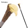 Yellow Resin Eagle Head Tree Root Walking Cane Fashion Decorative Steel Stick Gentleman Elegant Cosplay Cane Knob Crosier 94cm