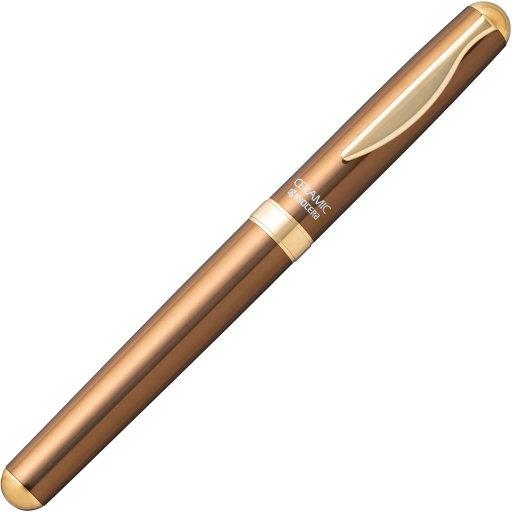Kyocera Ballpoint Ceramic Excellent Ink Easy Clear Carbon Pen, Water-Based, Nib, Flow, Writing, Copy, Gift-Gift, Brown, KCB-2BR-AZ