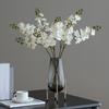 Artificial Moth Orchids 2 Fork Realistic Fake Silk Flower Wedding Party Home Office Table Centerpiece Faux Phalaenopsis Floral Branch Decoration