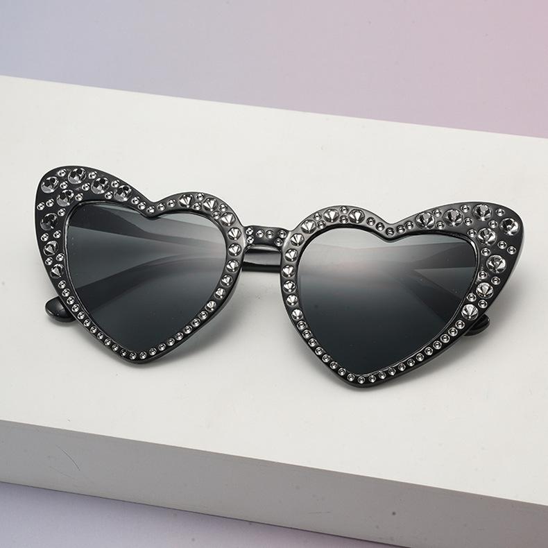 Women S Uv-Proof Sunglasses Fashion Large-Frame Diamond-Encrusted Sunglasses Women S Outdoor Sunscreen Glasses