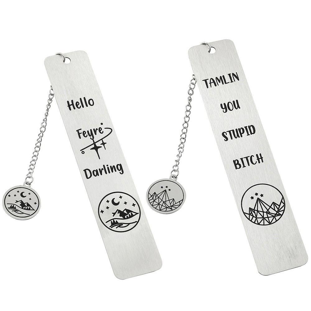 Stainless Steel Acotar Bookmark Text Design Inspirational Bookmark New Moon Mountains Bookmark