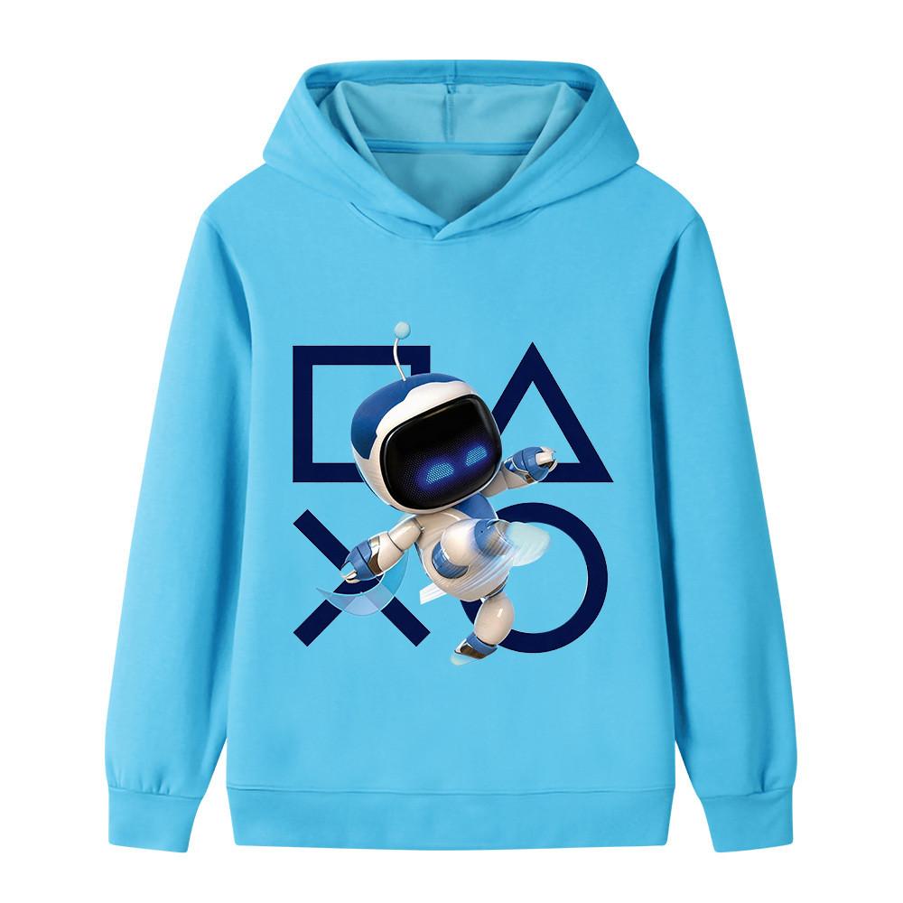 B1338 Kids Boys Girls Astro Bot Printed Casual Long Sleeves Hoodie