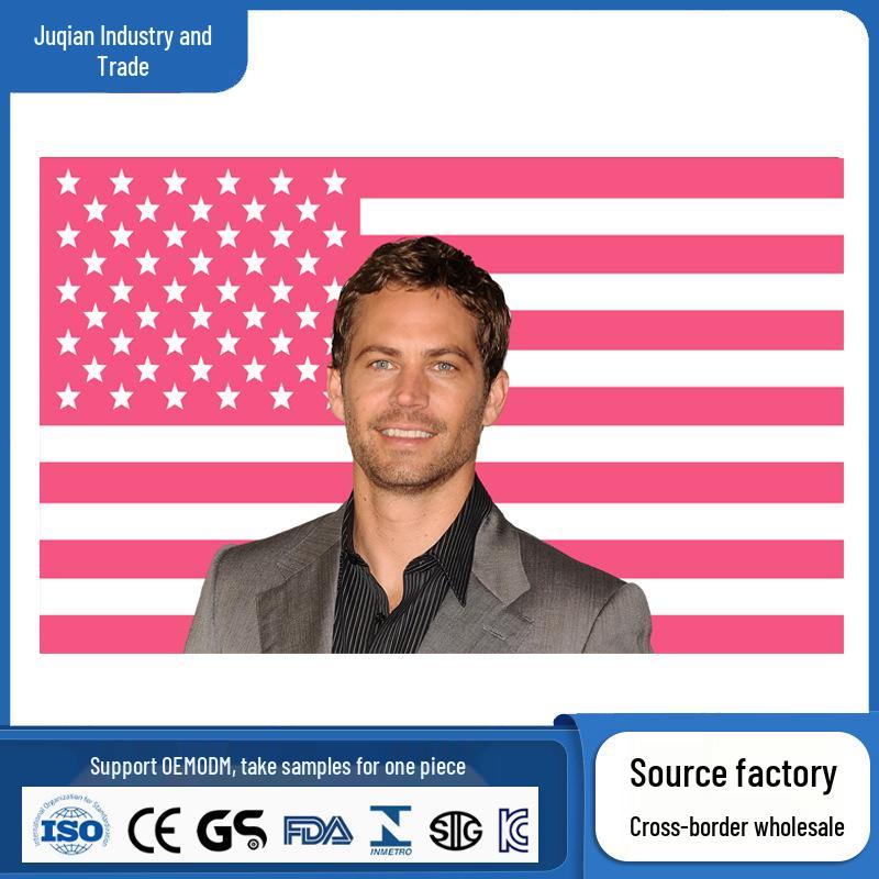 Jacob Elordi Pink American Flag Backdrop: Party & Sports Dorm Banner