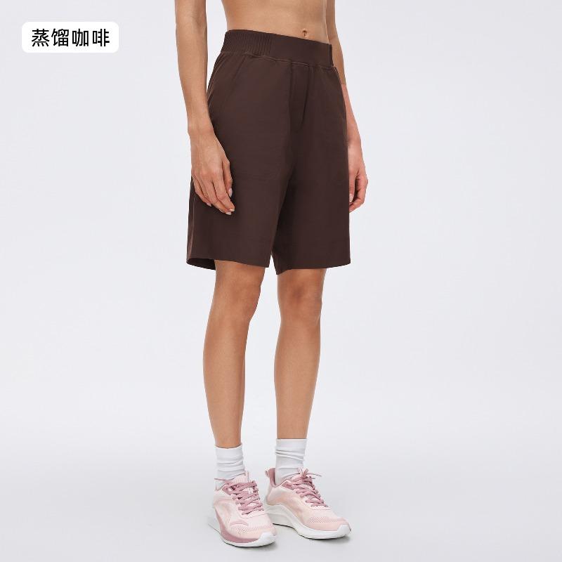 Hohe Taille lässige Fünf-Punkt-Hose Damen leichte und atmungsaktive Sport-Laufshorts lockere gerade Fitnesshose Sommer