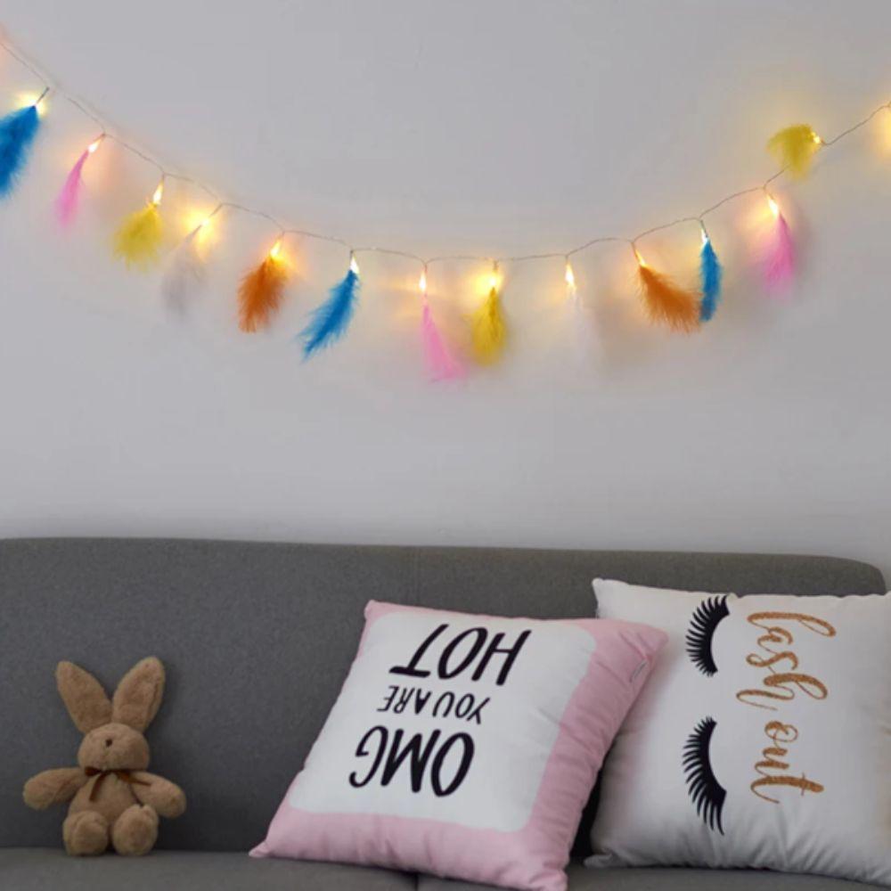 Feather Design Feather Led String Light Multi-Color Garland Christmas  Thanksgiving