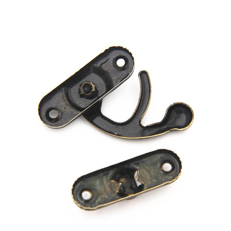 10Pcs Jewelry Chest Gift Wine Wooden Box Case Toggle Latch Leather Bag Handbag Suitcase Hasp Hook Lock Closure color with Screw