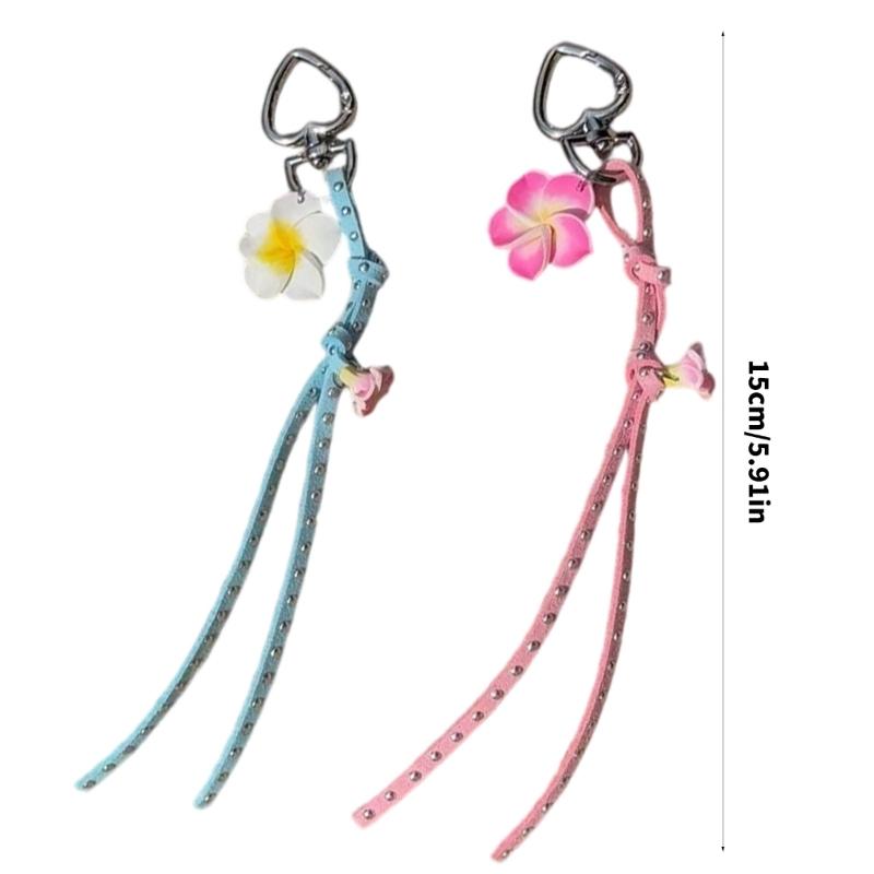 Creative Stud Flower Keychain Bag Charm Sturdy Alloy Soft Enamel Jewelry Accessory Gift for Women Men