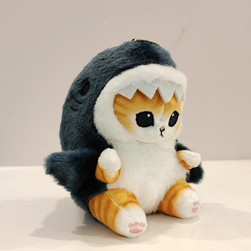 Shark Cat Fried Shrimp Plush Keychain