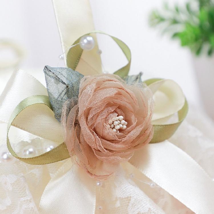 Delicate Wedding Flower Girl Basket with Lace Flowers Roses Ig Popular for Party
