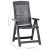 VidaXL Chaises inclinables de jardin 2 pcs Plastique Anthracite