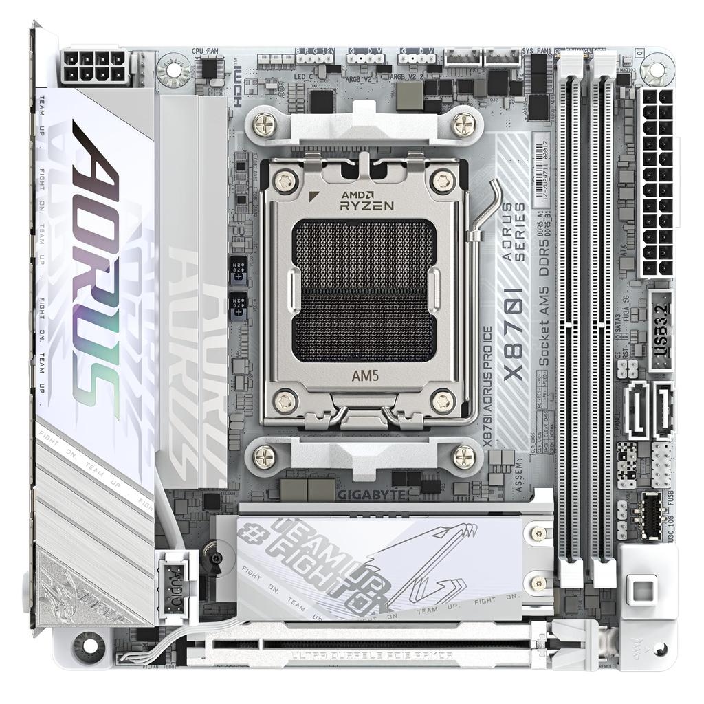 Gigabyte X870I AORUS PRO ICE AMD X870 Chipset Placă de bază albă MB6574 Mini-ITX