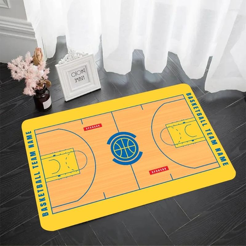  Disney B-Basketball Court Floor Mat Doormats Home Carpet Foot Absorbent Mats Anti-Slip Mats Home Supplies Carpets Decor
