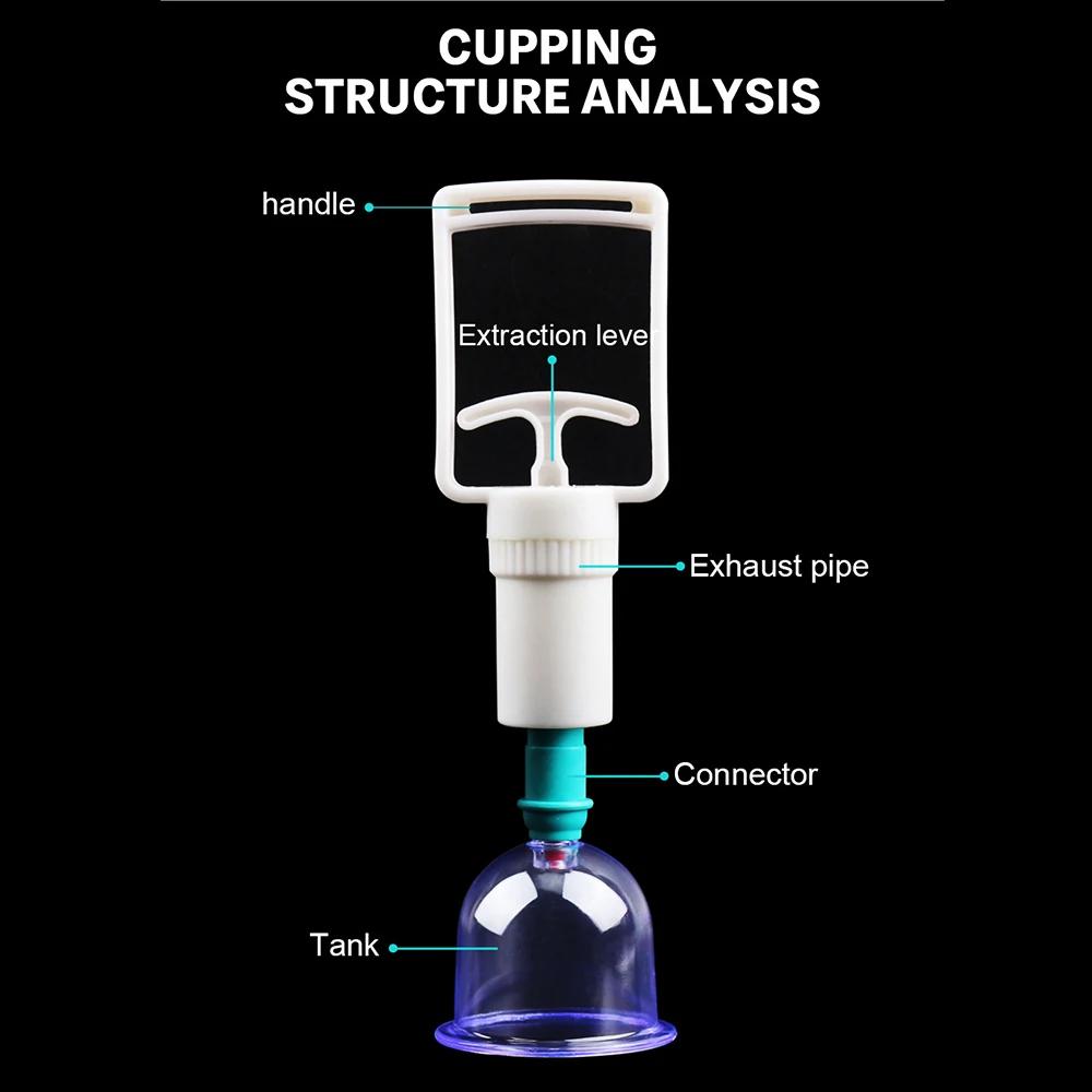 12/6Pcs Vacuum Cupping Set Suction Cups Back Massage Body Cup Detox Massage Body Cups Vacuum Cupping Anti Cellulite Massage Jars