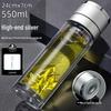 Yuzhuxun High-End Silver Double-Layer Glass Thermos Mug