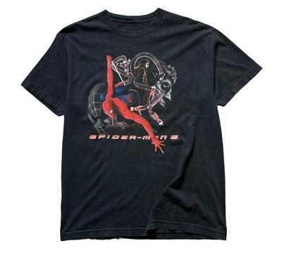 T-shirt Spiderman 2 Taille S-5XL Noir 2004 Marvel Film Promo Tee Comic Y2K T-shirt Unisexe