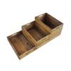 Vintage Wooden Storage Box with Frame - Solid Wood Display Basket