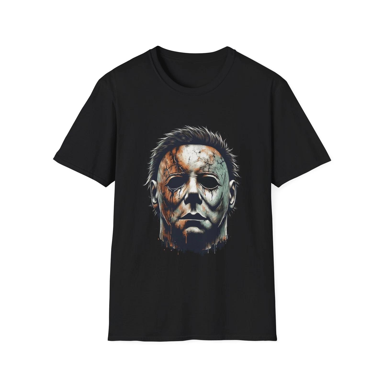 Michael Myers Mask T-Shirt - Iconic Horror Mask Graphic Tee S