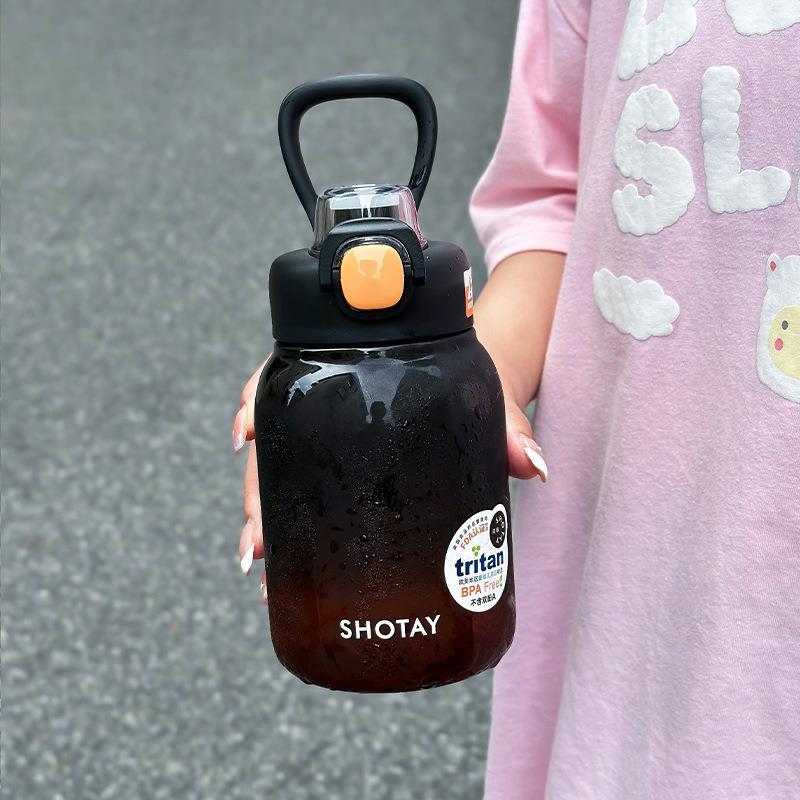 700/1000ML Tritan BPA Free Water Bottle Gradient Transparent Plastic Cup Large Capacity Sports Outdoor Fitness 700-1000ml