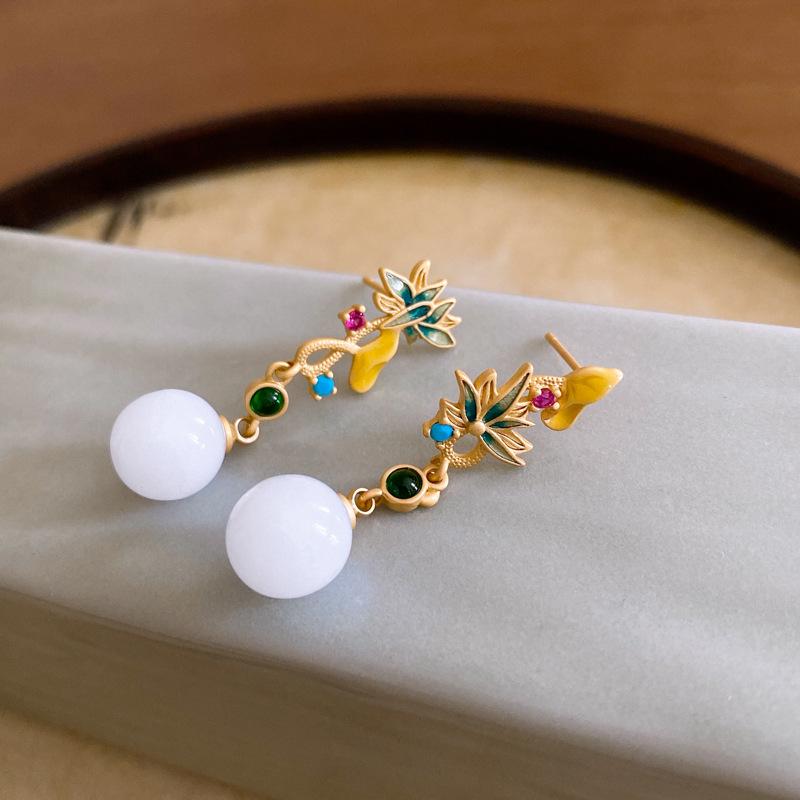 Elegantní perlové náušnice ve stylu vodní kapky – všestranný čínský styl s moderním a klasickým kroucením