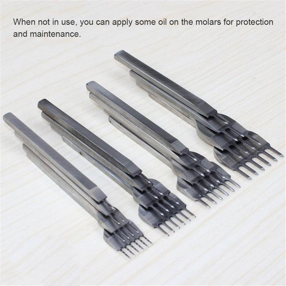 3mm Leather Pricking Iron Diamond Chisel Punch Stitching Tool Kit for DIY Sewing