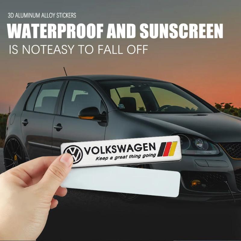 Hub Caps Aluminum Car Side Fender Stickers Alloy Badge Auto Logo Rear Trunk Decals For Volkswagen VW Golf Beetle Scirocco Bora M