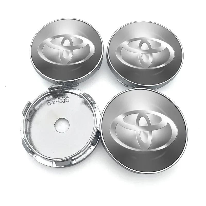 Toyota 2026 Neue Radkappen 4 Stück 60mm Auto Radnabenkappe Logo Aufkleber Felgenabdeckung Emblem Aufkleber Toyota Corol Autoaufkleber