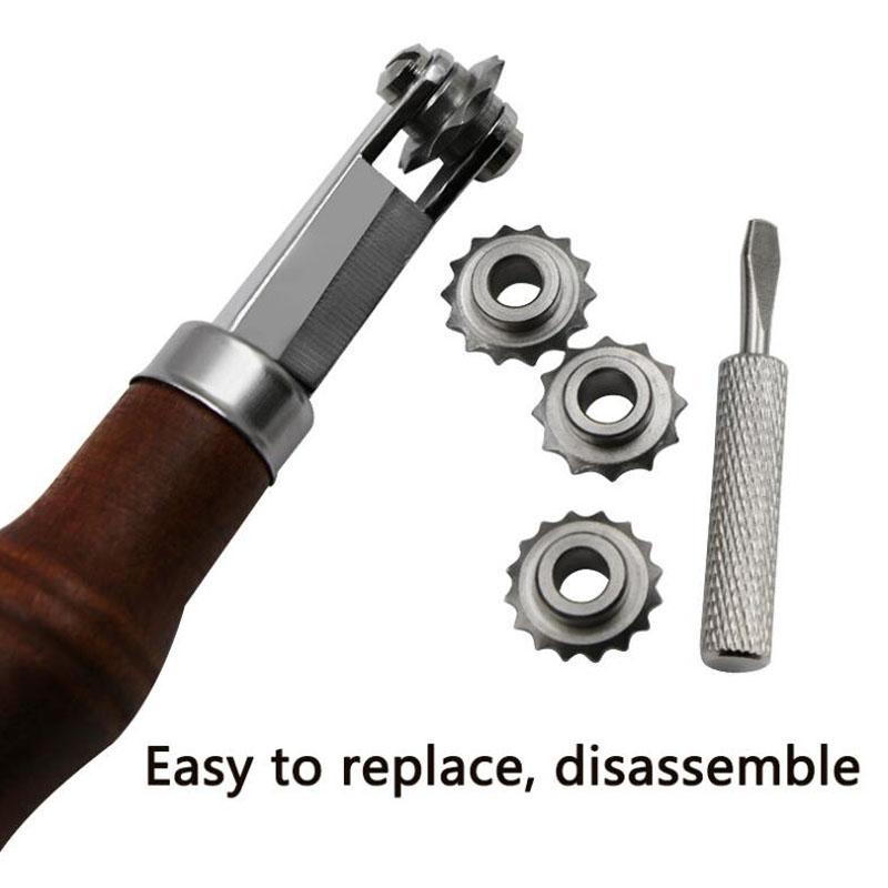 Leather Craft Kit DIY Spacing Stitch Line Marking Wheel Spacing Wheel 3mm 4mm 5mm 6mm Handmade Work Tool Set Auxiliary Punch