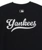 Emelbi Sportive Cursive Back Letter Short Sleeve T-Shirt Ny (Black)
