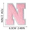 Roaring Sky A-Z Pink Chenille Embroidery Patch: 7cm Iron-on Sticker for Bags