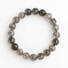 Brățară Cuarț Rutilat Fumuriu Negru Turmalină în 16cm Încheietură Putere Naturală Limitată Rugăciune Noroc Feng Shui [Eigado] (Cuarț Negru), Piatră de 9,5 mm,