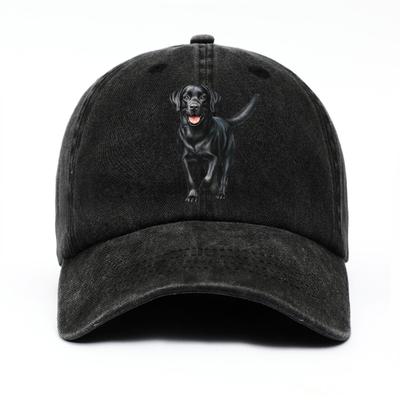 Black Labrador Print Baseball Cap Adjustable Fit Lightweight Breathable Perfect Gift for Pet Lovers
