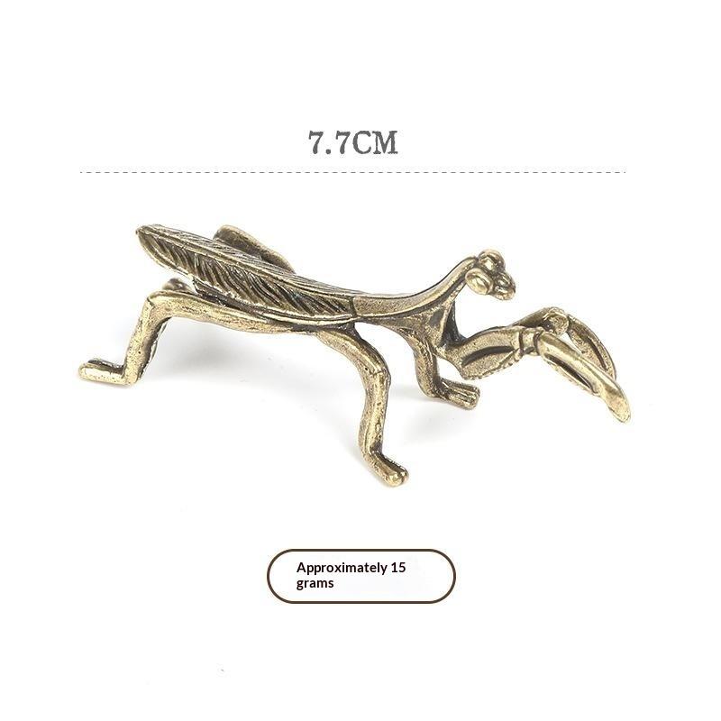 Copper Mantis Miniature Ornament Vintage Flower Pot Decoration Decorative Craft Accessories Tea Pet Antique
