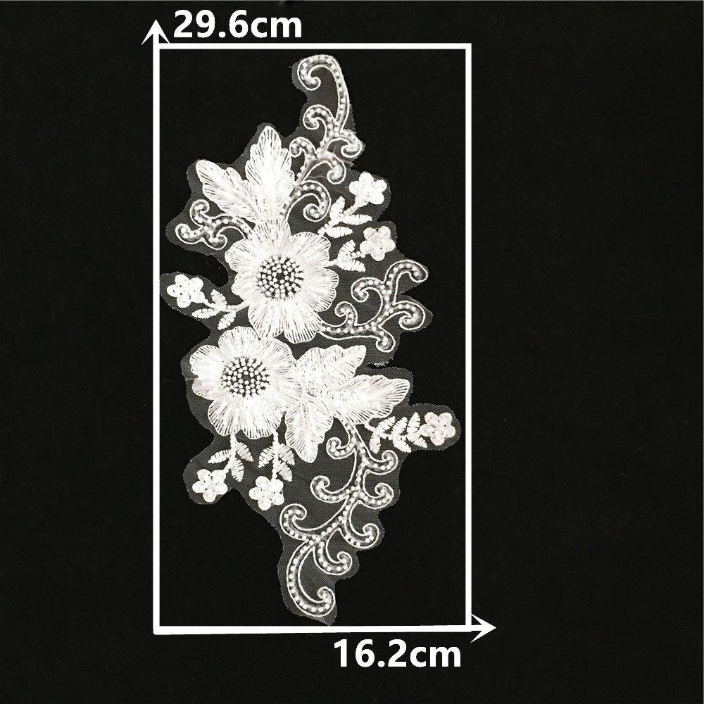 Black And White I Polyester Embroidery Bead Embroidery Sewing Lace Collar Diy Decorative Clothing Single Flower Accessories Clothing Accessories