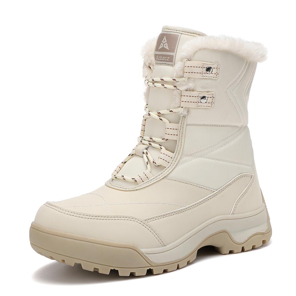 TUINANLE Womens Winter Warm Snow Boots Anti-Slip Faux Fur Lined Ankle Booties Shoes Comfortable Plush Lined Mid Calf Boot for Women