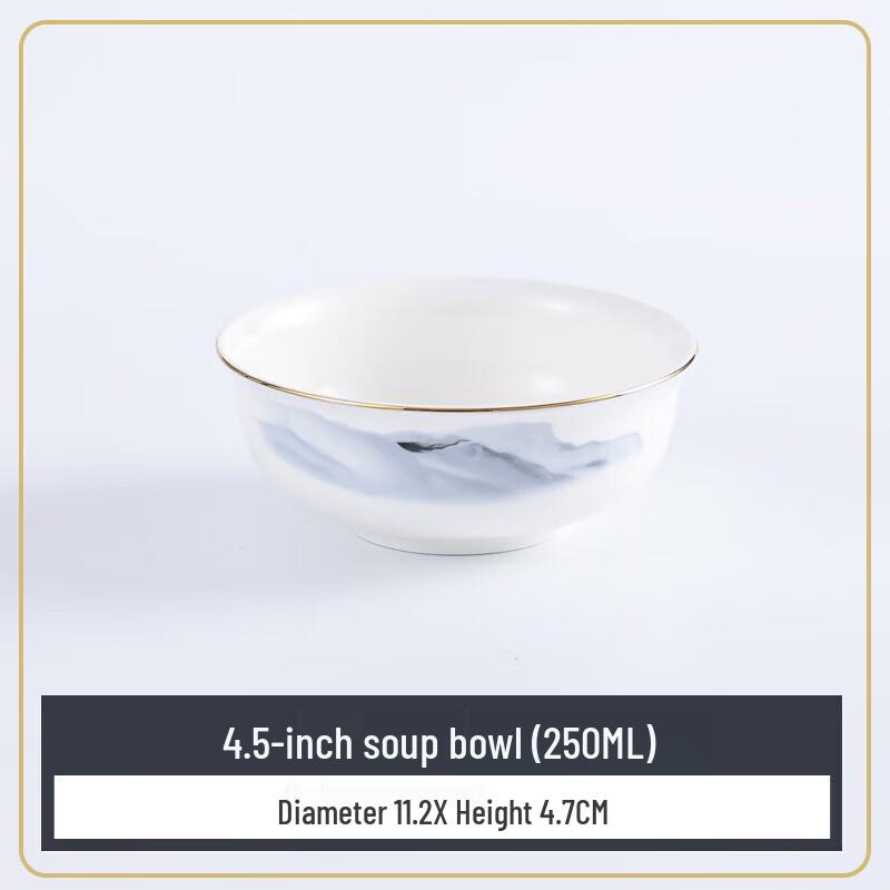 Oriental Charm Gold-Rimmed Bone China Dinnerware Set