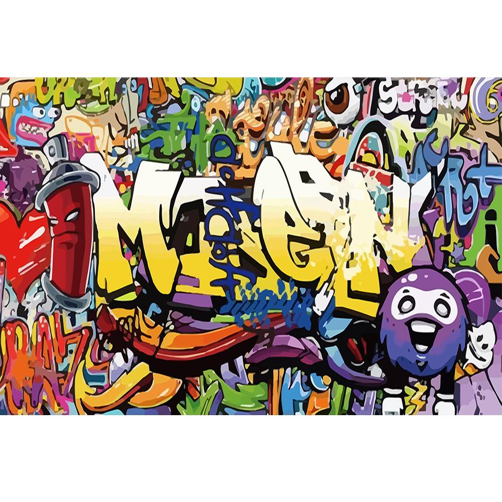 3D Graffiti Tapete Großes Graffiti Wandbild für Schlafzimmer Wohnzimmer Esszimmer Graffiti Wandbilder