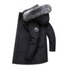 Trendy Winter Mid-Length Down Jacket with Fur Collar - Loose Fit, Hooded, Bestseller for Couples