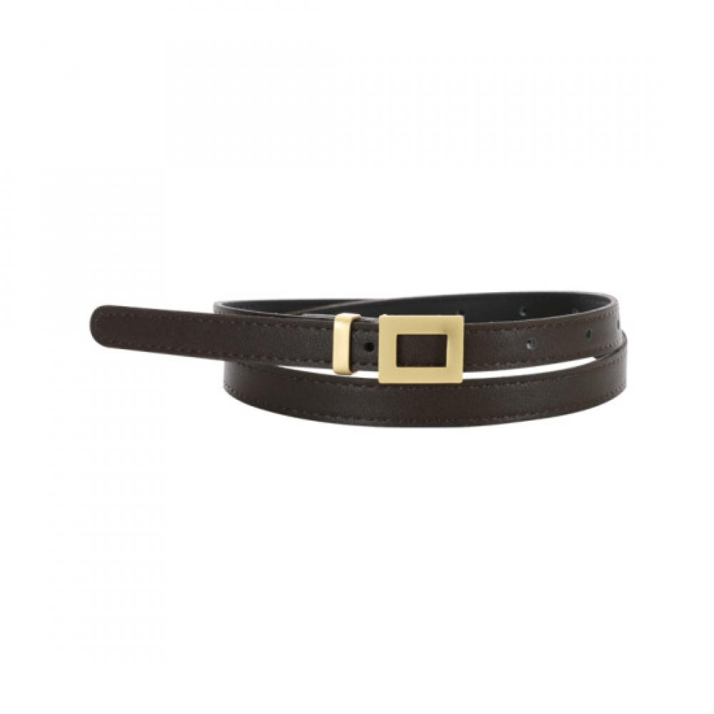 Shop   Women Premium Gold Square Ring Slim Belt Brown Tu Wbt 0749
