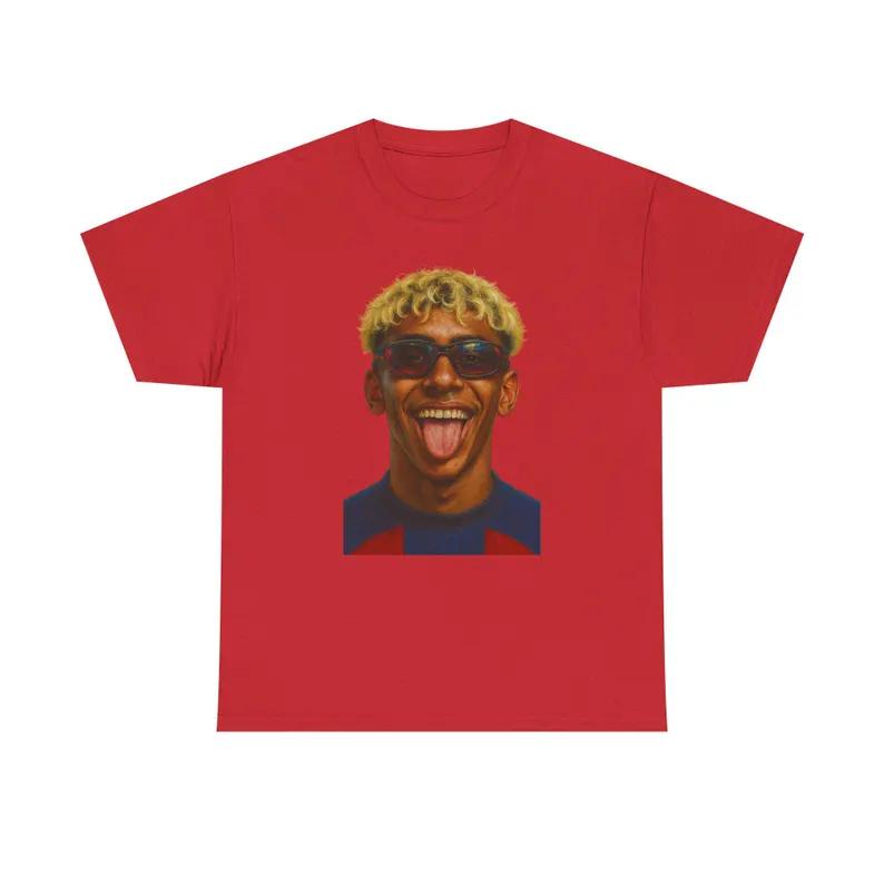 2026 Summer Lamine Yamal Portrait Soccer Graphic T Shirt Y2k Hip Hop Round Neck Oversized Unisex Casual Streetwear Fan Tee
