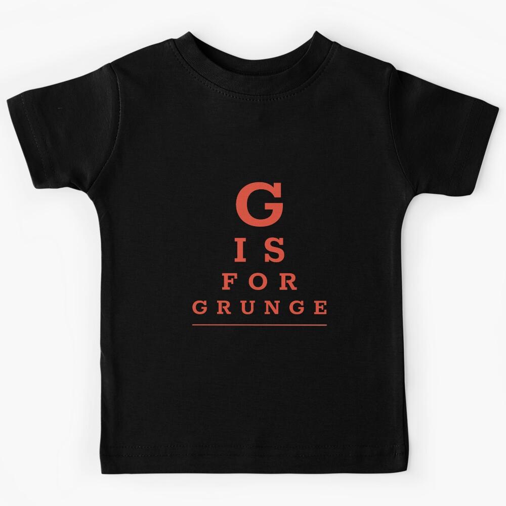Pop culture eye chart - G is for grunge Kids T-Shirt 110