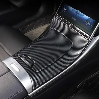 Biltillbehör Mittkonsol Växelväljare Panel Mugghållare Lock Dekal Trim För Mercedes Benz C-klass W206   Vänsterstyrd