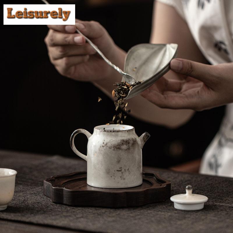 125ml Ink Painting Teapot Vintage Tea Infuser Pot Tea Making Kettle With Ball Hole Chinese Tea Set Ornaments Collection Craft
