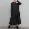 JIYUTOR Maxi Loose Long Tunic Ankle Pleated Maxi Dress Size Women's Dress, Fit, Sleeves, Style, Length, Flattering, A-Line, Buttoned, Casual, (Black,