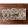 Used GG Pattern Long Wallet Beige