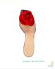 New Summer Sweet Style Women Sandals Square Toe Satin Rose Open Toe Elegant High Heels Clear Thin Heel Slip On Slippers