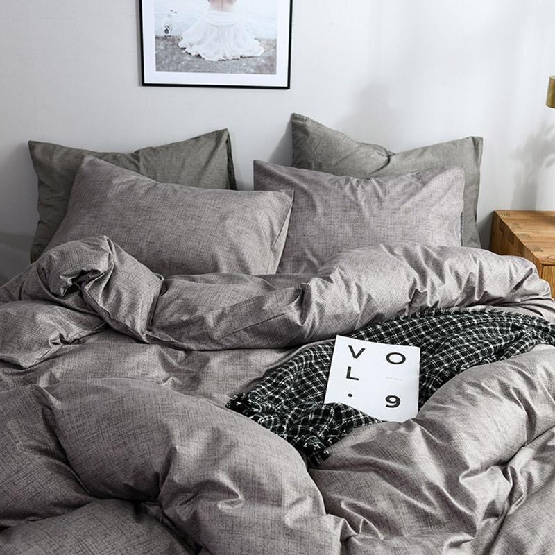4 Colors Minimalism Bed Duvet Cover & Pillowcase Set Solid Soft Home Daily Comforter Cover Set