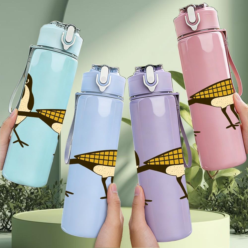 1PC Twin Meadow Birds 750ml Color Plastic Sports Water Bottle Leakproof Flip Straw Lid Suitable for Sports Office Home Use