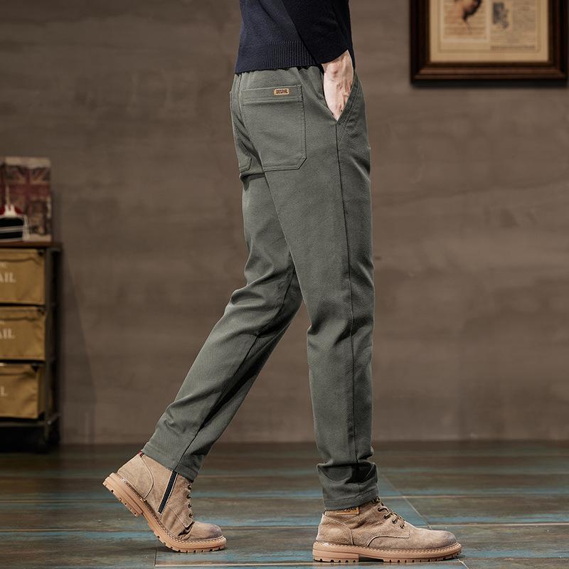 Pánské úzké rovné kalhoty - Ležérní business styl s lehkým luxusem, Všestranné pro jaro a podzim