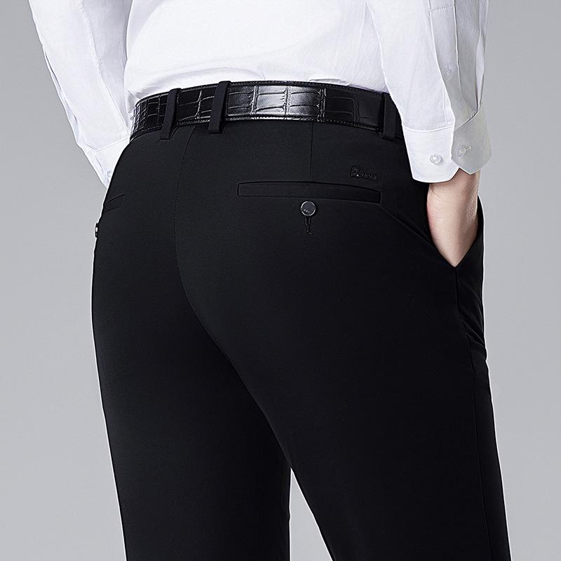 2026 Spring/Summer Men's Slim Fit Ice Silk Casual Pants - Korean Style, Straight Leg, Versatile and Fashionable.